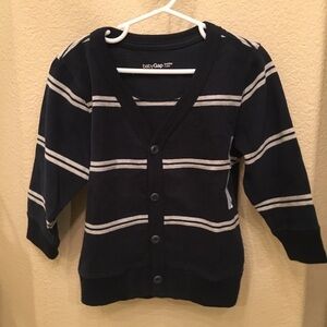 NWT~BABYGAP Boys Navy & White Stripe Button Cardigan Size 3 Yrs